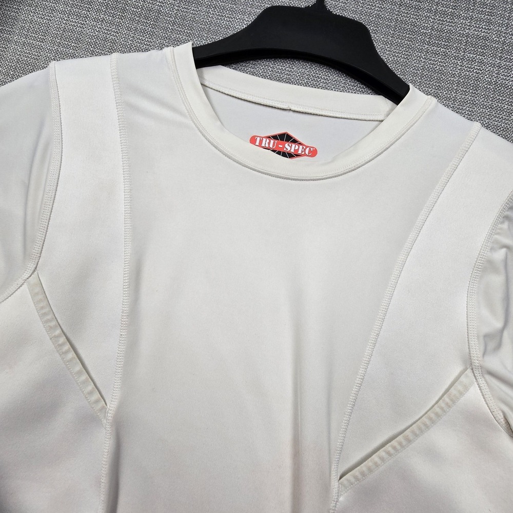 TRU-SPEC Shirt Mens XL White Concealed Carry Compression Tactical Base Layer